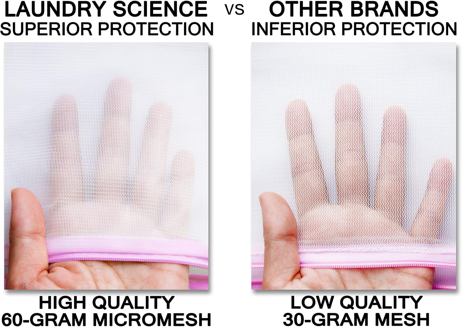 Premium Bra Wash Bag – Set of 3 Mesh Lingerie Laundry Bags for Delicates – Protects Bras, Underwear & Intimates in Washing Machine – Durable Zipper Closure – Regular Size - Image 3