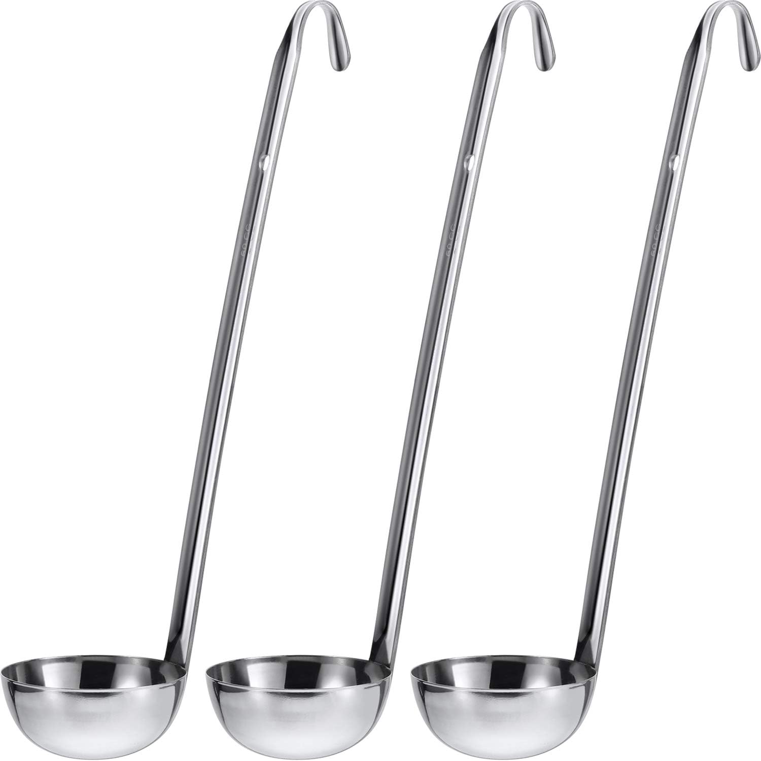 Stainless Steel Ladle Soup Handle Ladle with Pouring Rim for Kitchen Cooking Soup Sauce - Image 1