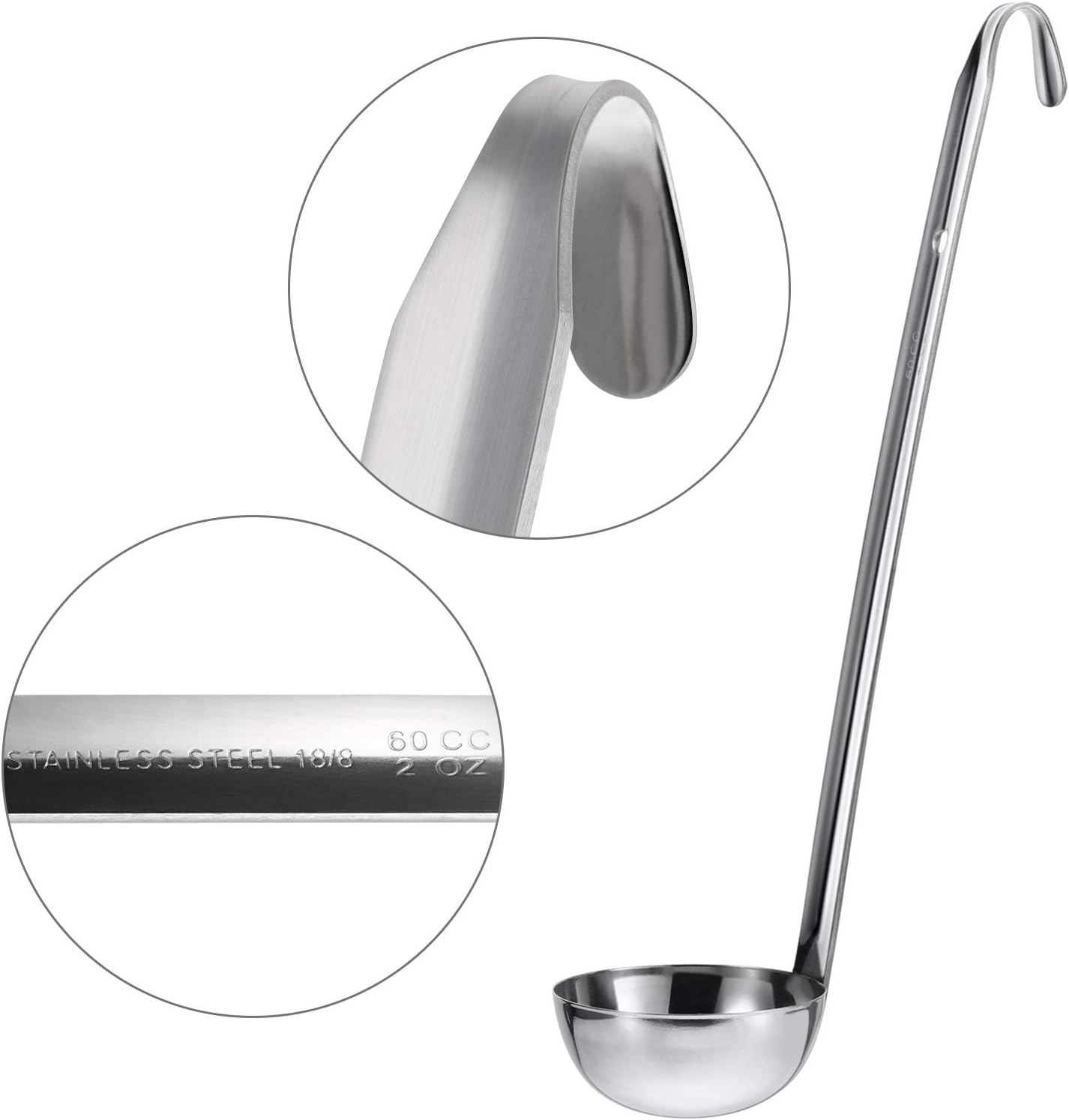 Stainless Steel Ladle Soup Handle Ladle with Pouring Rim for Kitchen Cooking Soup Sauce - Image 3