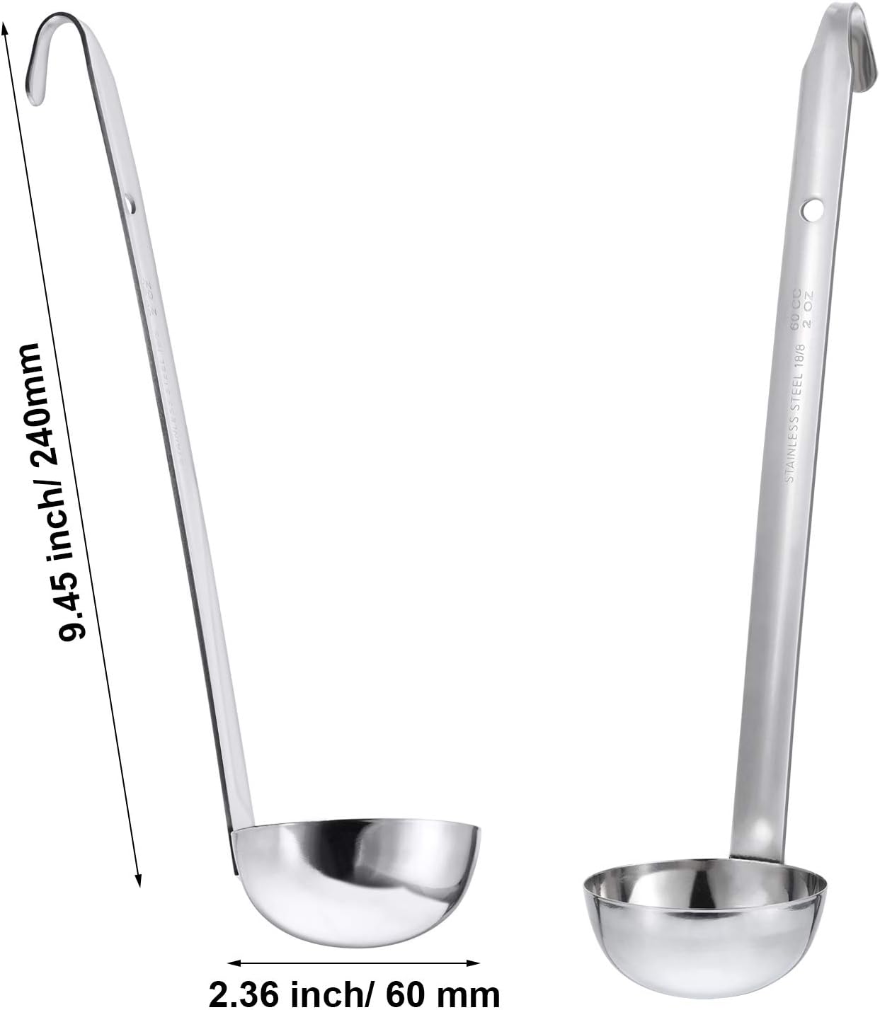 Stainless Steel Ladle Soup Handle Ladle with Pouring Rim for Kitchen Cooking Soup Sauce - Image 4