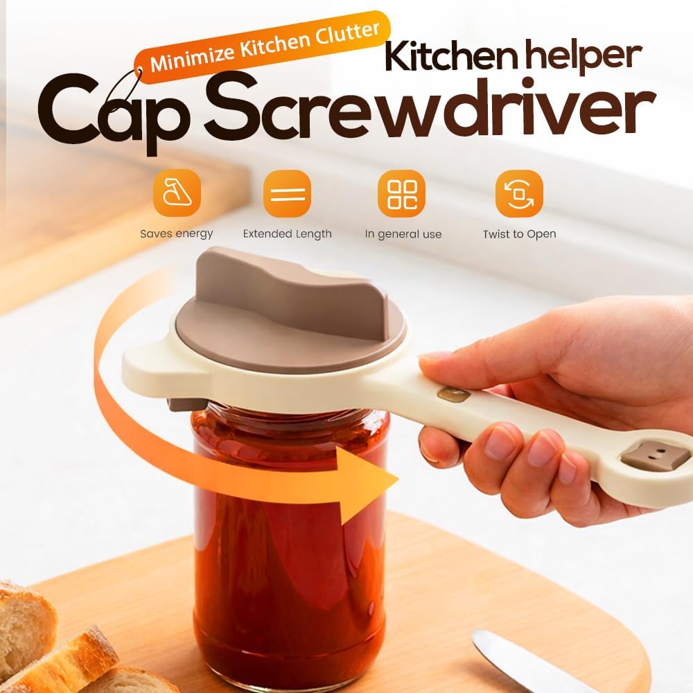 2026 New 4-in-1 Jar Opener - Adjustable Stainless Steel Lid Remover for Seniors & Arthritis Sufferers, Fits Kitchen Jars, Bottles & Cans (1PC) - Image 3