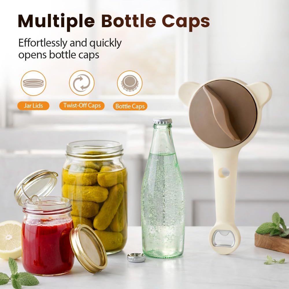 2026 New 4-in-1 Jar Opener - Adjustable Stainless Steel Lid Remover for Seniors & Arthritis Sufferers, Fits Kitchen Jars, Bottles & Cans (1PC) - Image 5