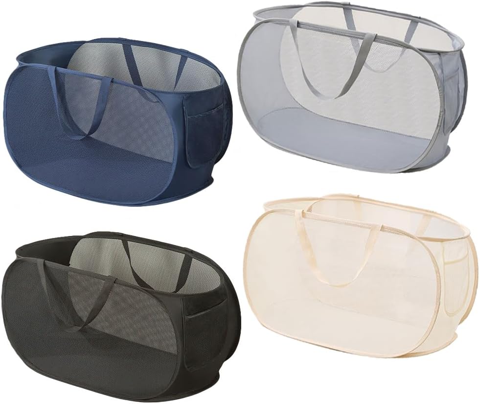 4 Pcs Collapsible Laundry Baskets, Opening Laundry Hamper, Foldable Laundry Basket, Dirty Clothes Basket for Clothes & Home Organization - Image 1