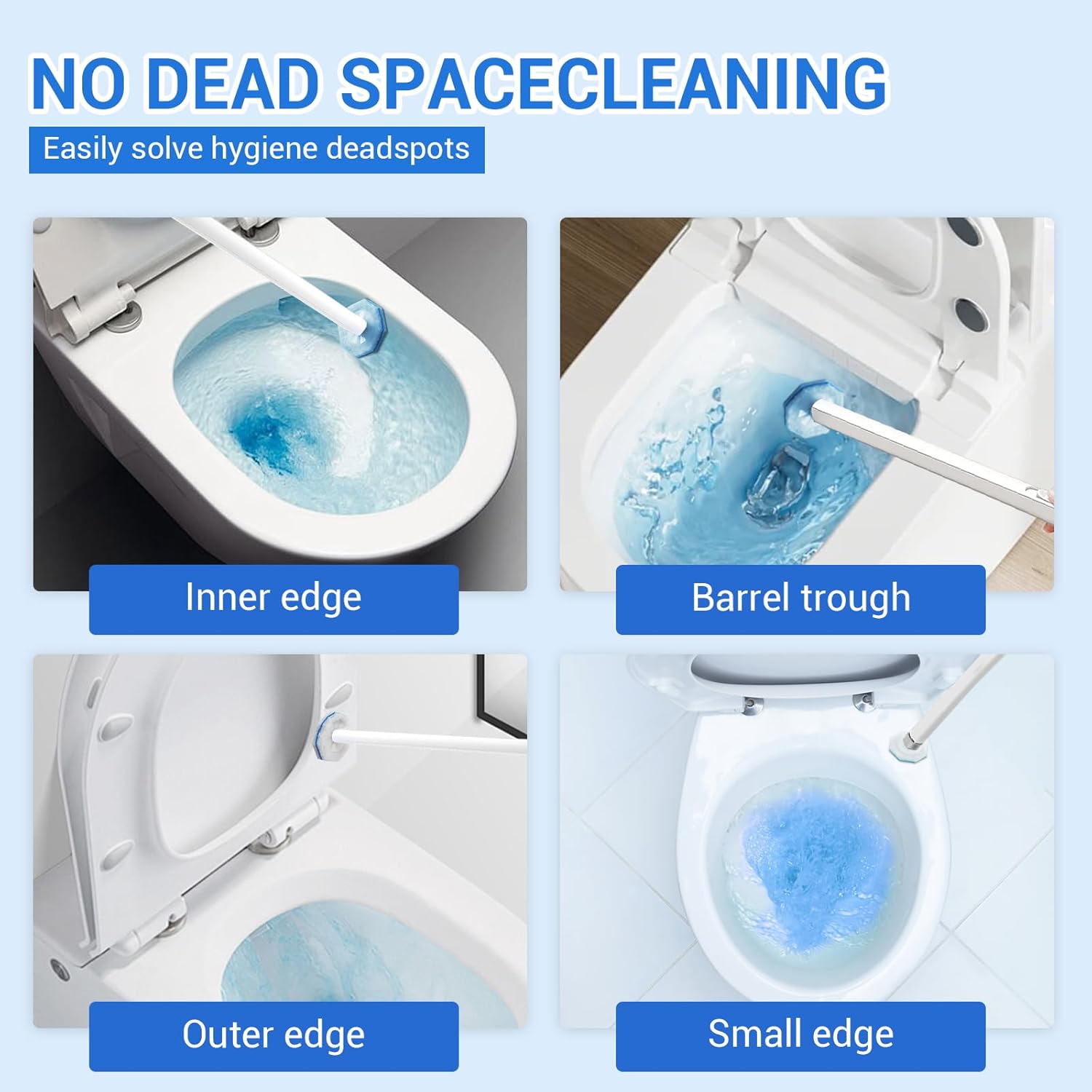 50PC Toilet Bowl Wand Refills, Disposable Toilet Brush Heads, Wall Mounted Scrubber Refill, Cleaner Refill Pads with Most Brushes for and Bathroom Cleaning - Image 5