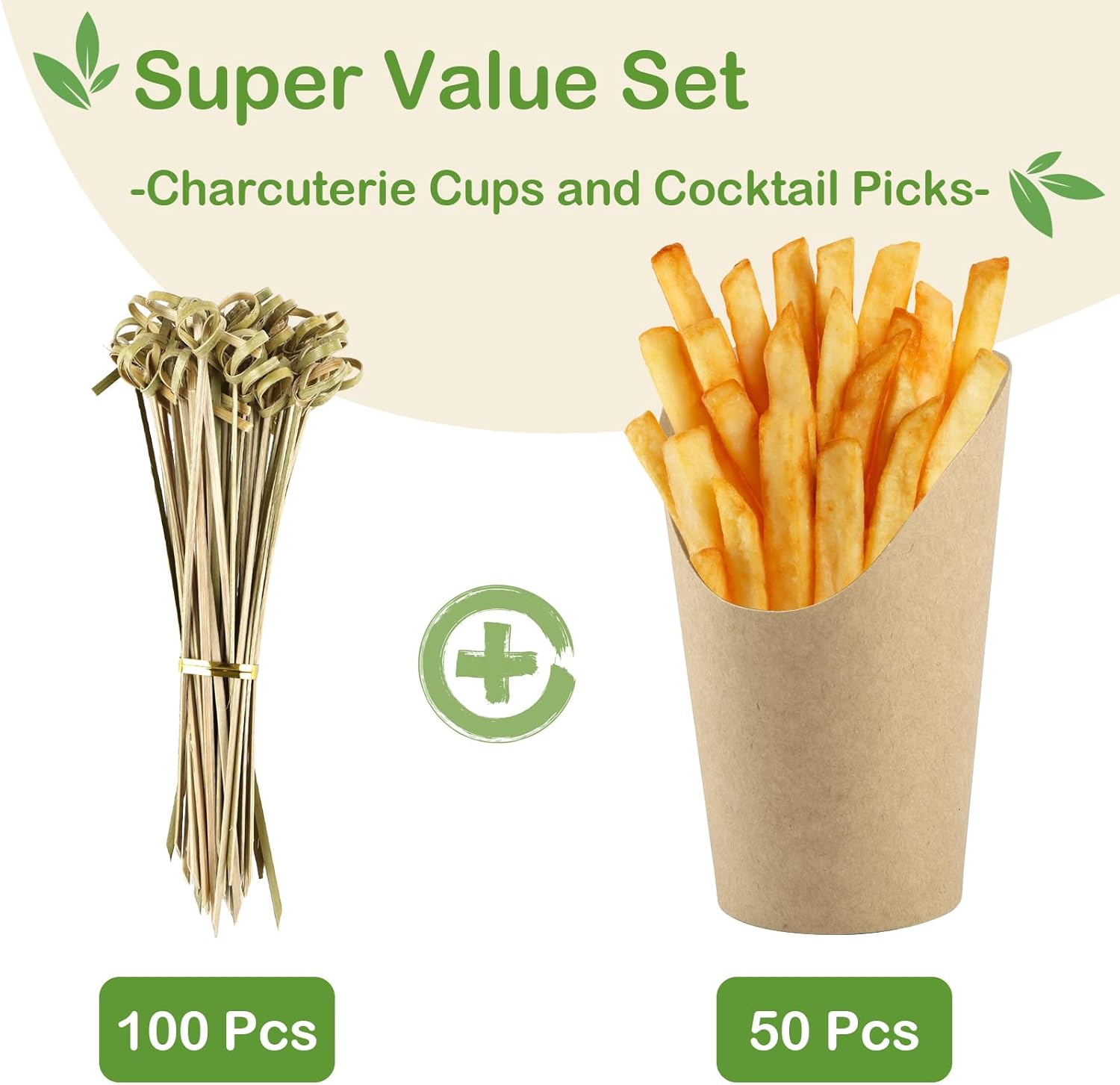 50 Pcs Charcuterie Cups with 100 Cocktail Picks, Disposable 12oz Kraft Paper Snack Cup, Appetizer Cups for Parties - Image 3