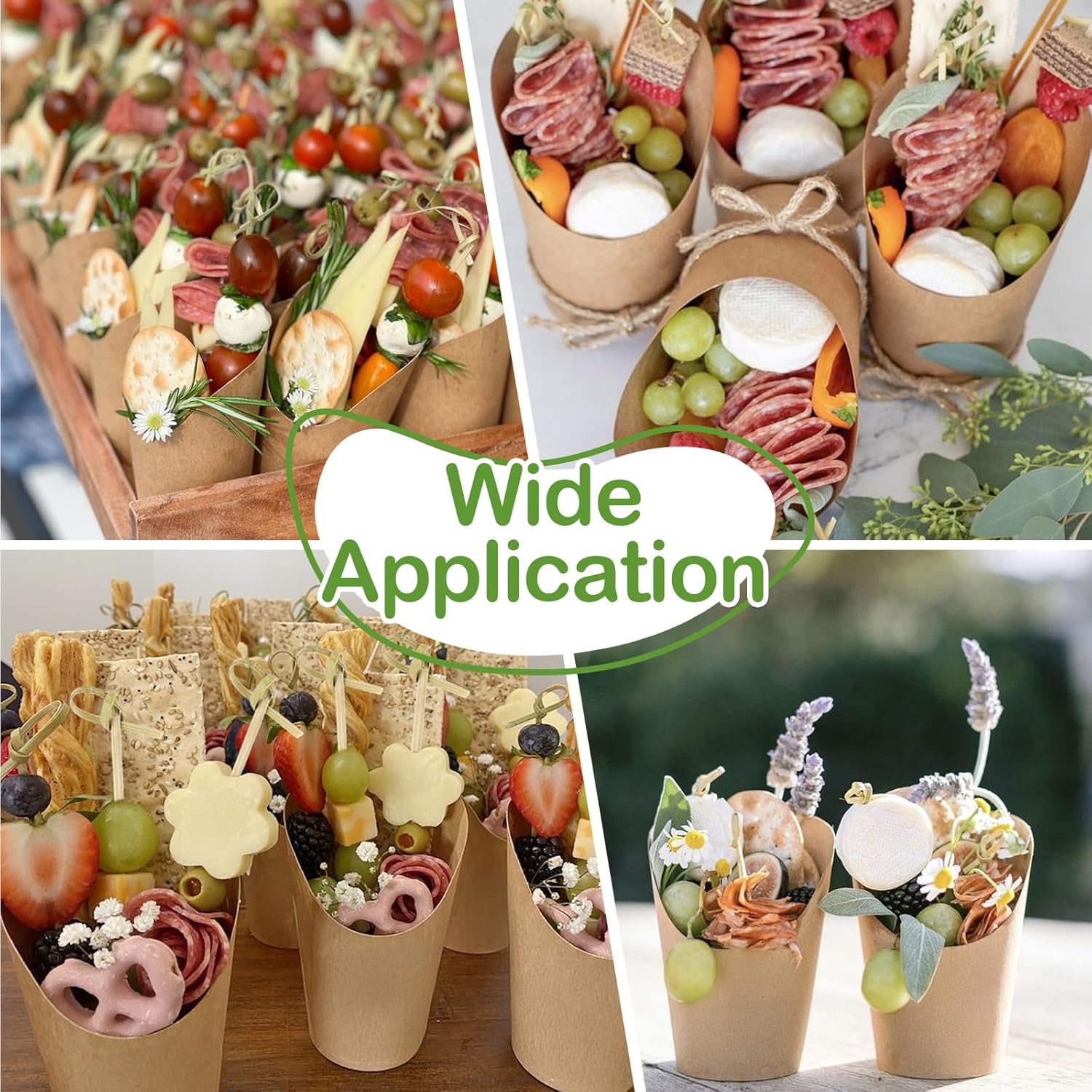50 Pcs Charcuterie Cups with 100 Cocktail Picks, Disposable 12oz Kraft Paper Snack Cup, Appetizer Cups for Parties - Image 7