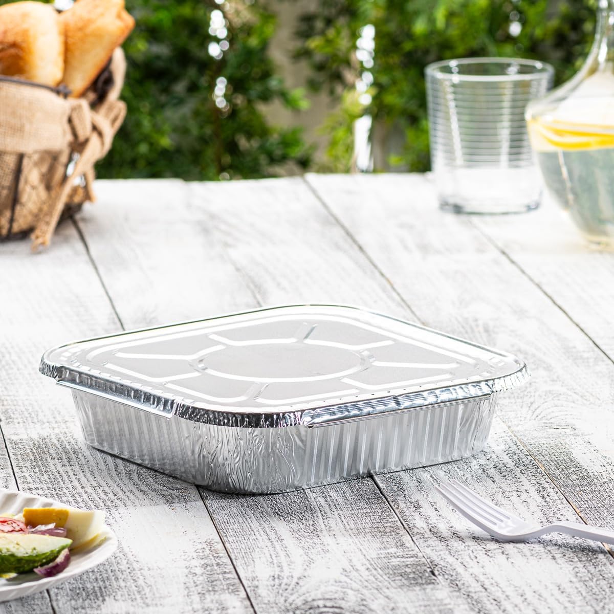 [25 Sets 8-Inch Square Foil Pans with Lids - Disposable Food Containers, Aluminum Foil Pans For Baking, Cooking, Storing and Preparing Food (Formerly Comfy Package) - Image 3