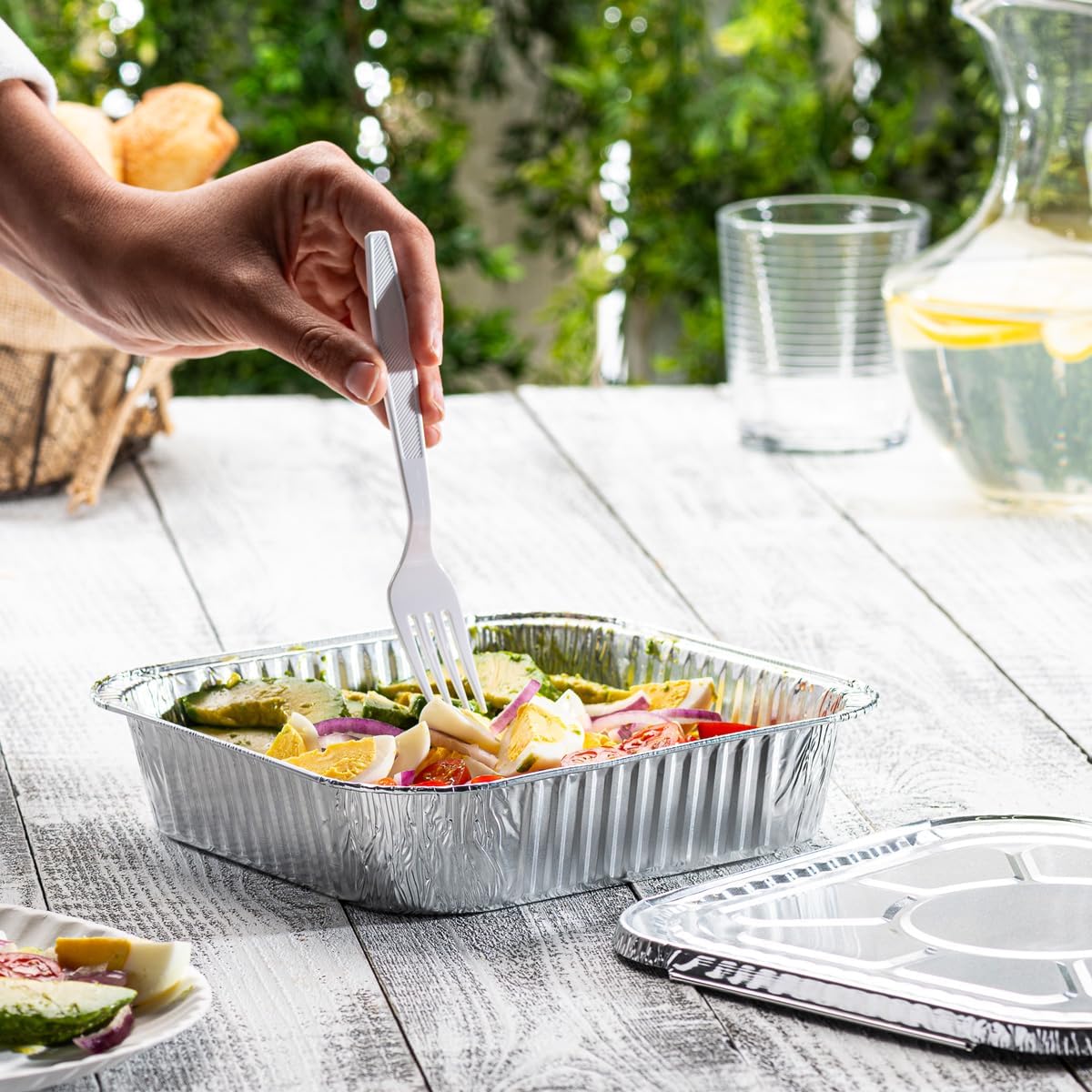 [25 Sets 8-Inch Square Foil Pans with Lids - Disposable Food Containers, Aluminum Foil Pans For Baking, Cooking, Storing and Preparing Food (Formerly Comfy Package) - Image 6