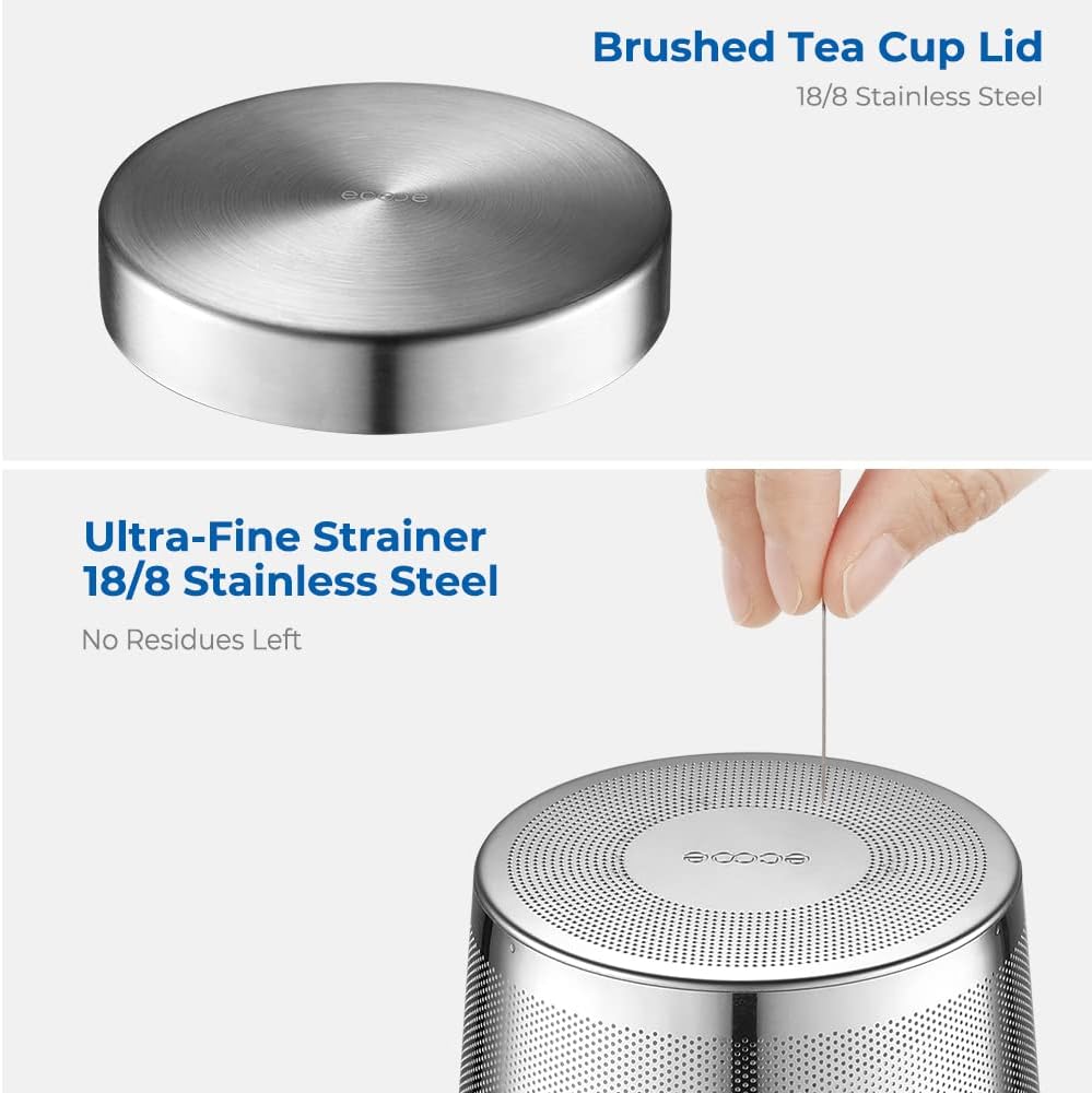 16.9 Oz Borosilicate Glass Tea Mug Cup Tea Glasses with Stainless Steel Infuser & Lid, Loose Leaf Glass Tea Cup Teacup 430mL(Use Capacity) - Image 3