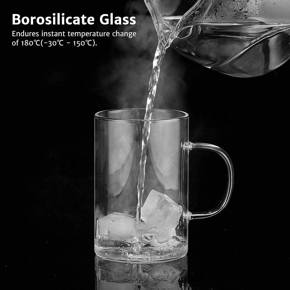 16.9 Oz Borosilicate Glass Tea Mug Cup Tea Glasses with Stainless Steel Infuser & Lid, Loose Leaf Glass Tea Cup Teacup 430mL(Use Capacity) - Image 5
