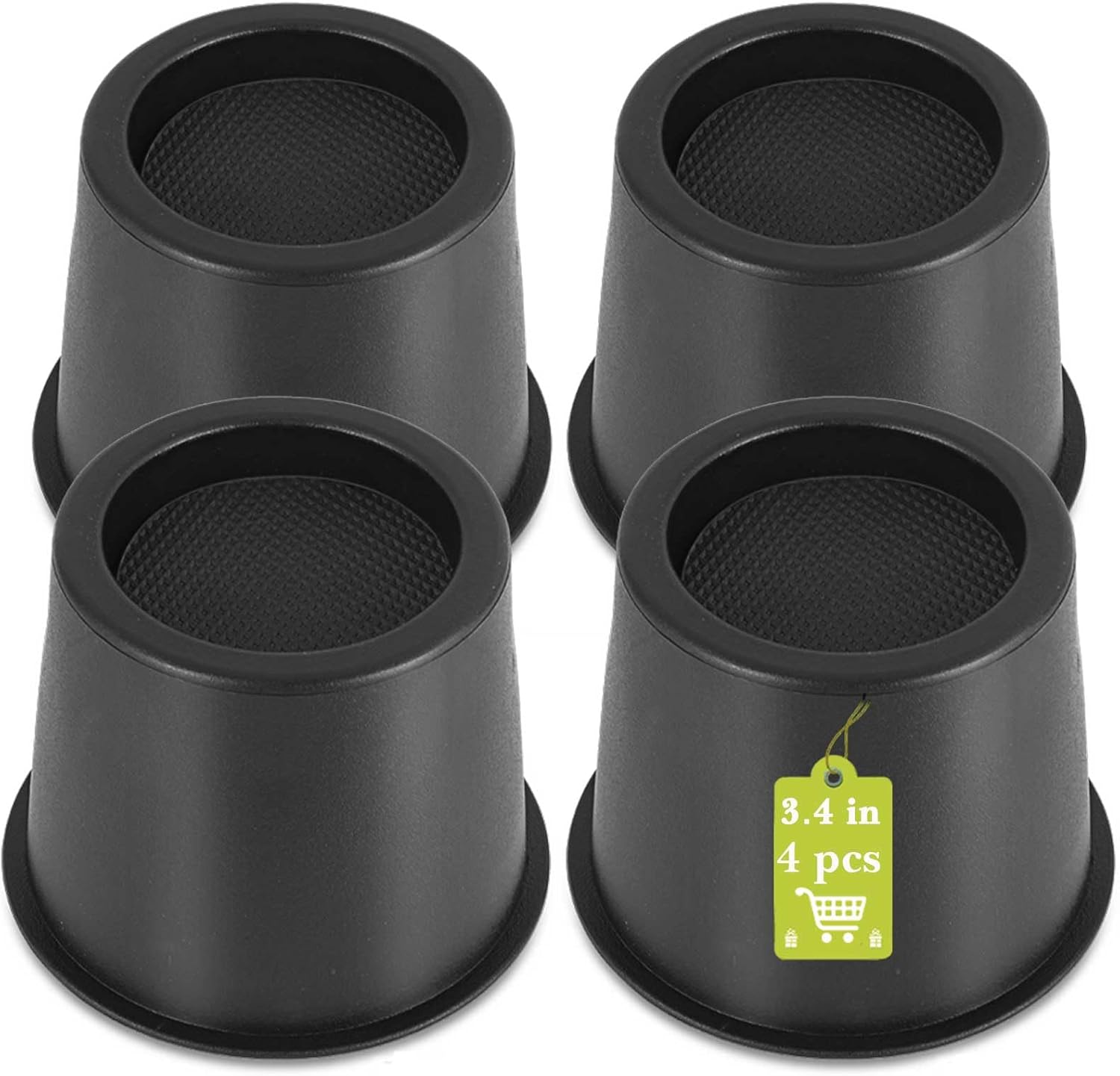 4 Pack Furniture Risers 4 Inch, Bed Risers Heavy Duty for Table Desk Couch Chair Sofa Cabinet Bed Frame Dorm, Round Table Leg Risers Lift Height 3.4