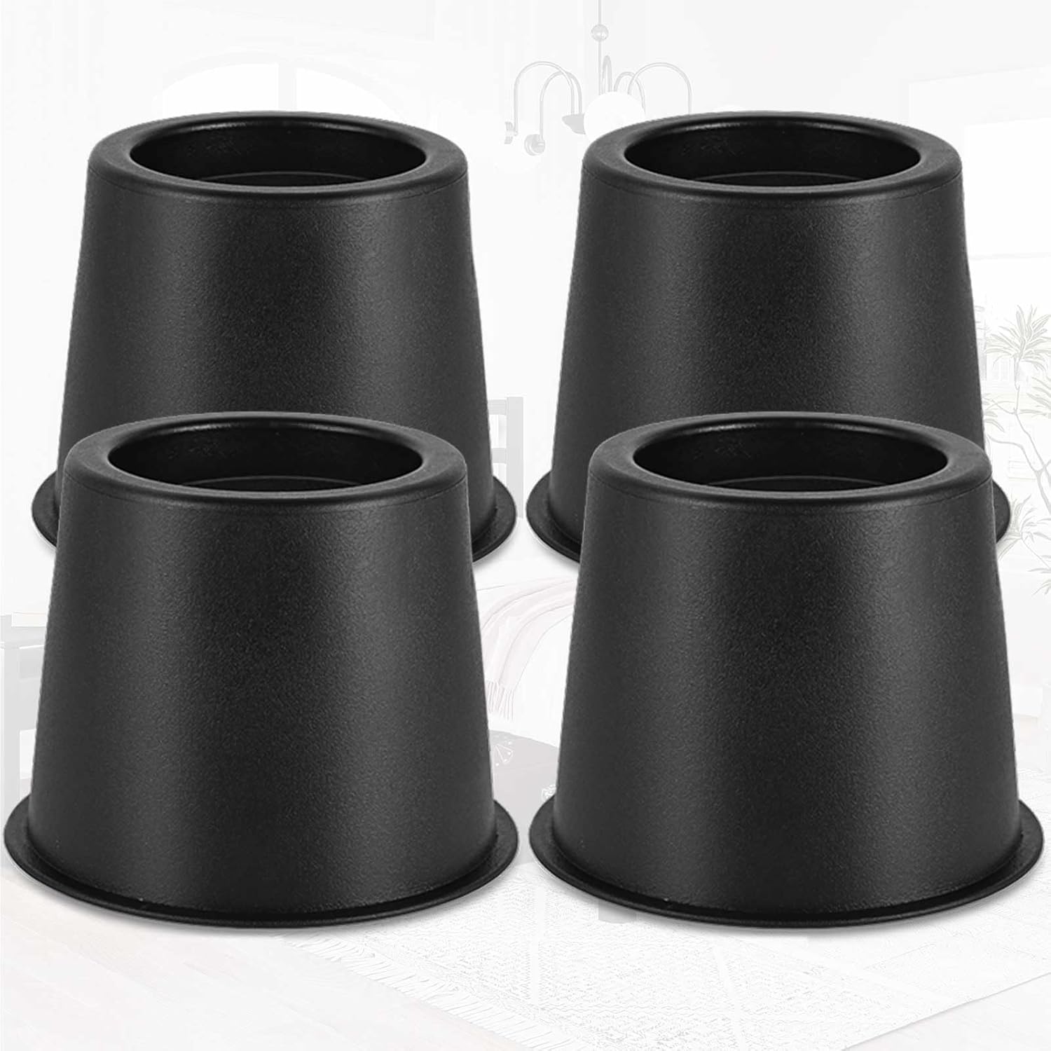 4 Pack Furniture Risers 4 Inch, Bed Risers Heavy Duty for Table Desk Couch Chair Sofa Cabinet Bed Frame Dorm, Round Table Leg Risers Lift Height 3.4