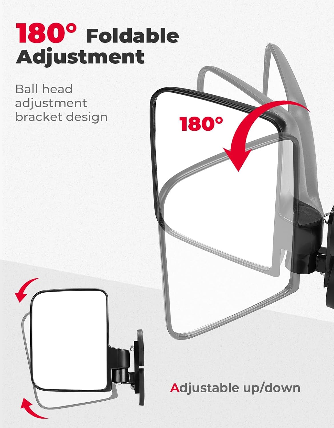 Tractor Magnetic Side Mirrors, 114 Lbs Magnet Rear View Mirror for Tractors, Forklifts, Lawn Movers, Golf Cart, Small Dozers, Lift Trucks, Compatible with John Deere, Kubota, Toyota, CASE - Image 4