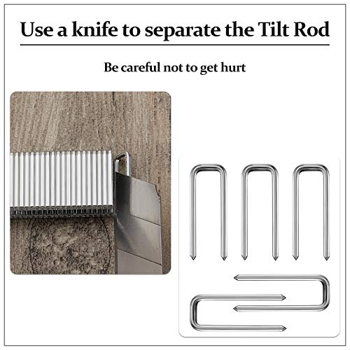 40 Pieces Plantation Shutter Repair Kit Replacement Louvers Staples Window Blind Tilt Rod Operable Plantation Silver Missing Metal Indoor Louver Staples Tools Repair(0.6 x 0.19) - Image 3