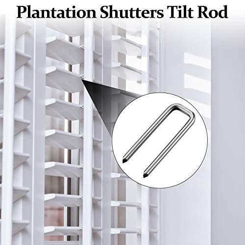 40 Pieces Plantation Shutter Repair Kit Replacement Louvers Staples Window Blind Tilt Rod Operable Plantation Silver Missing Metal Indoor Louver Staples Tools Repair(0.6 x 0.19) - Image 5