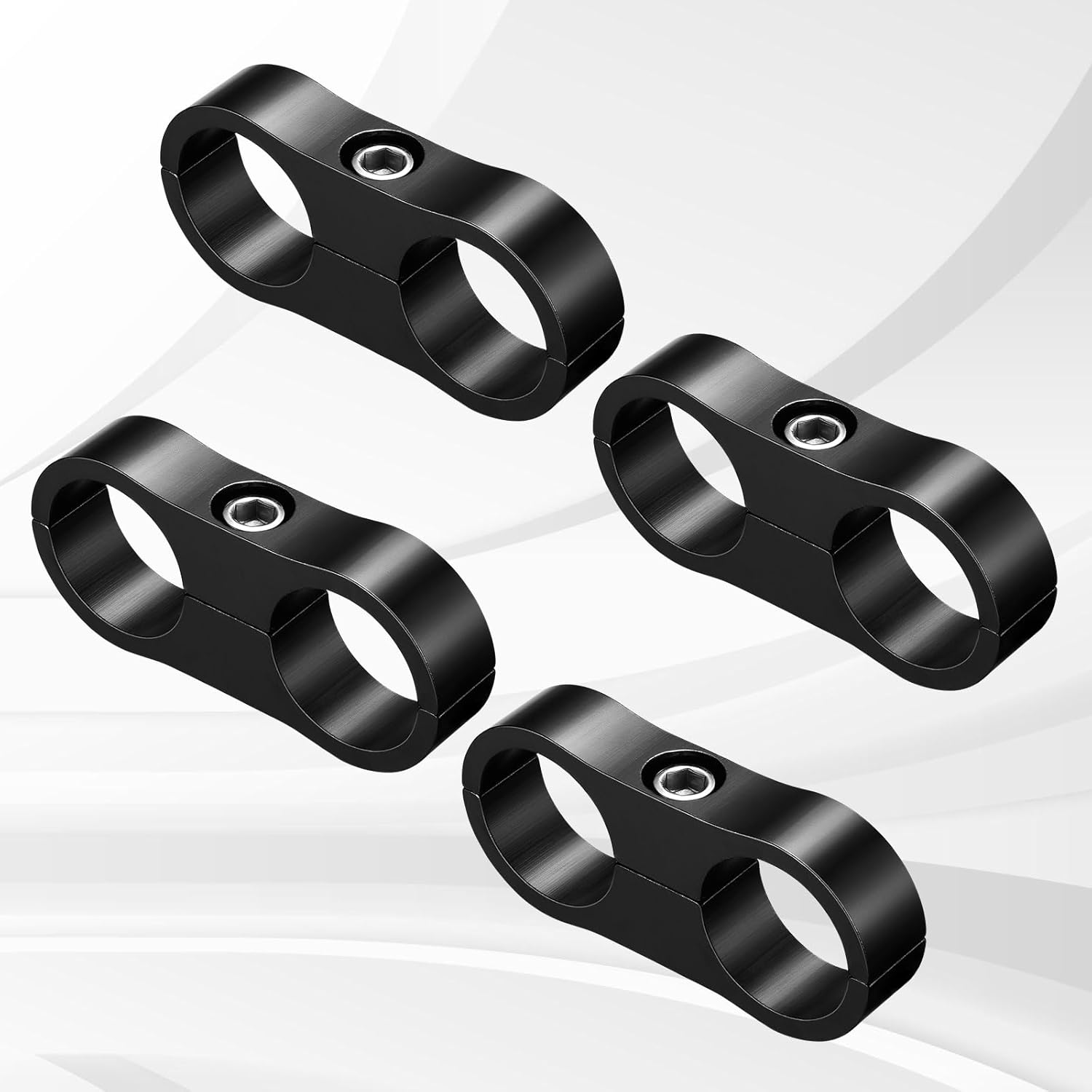 -12AN Hose Separator Clamp - Fuel line Mounting Clamps, 4Pcs/Pack Black Aluminum Hose Fitting Adapter, Great for 3/4 Fuel Line Hose, Brake Line, Oil Hose, Water Pipe and Gas Line - Image 7