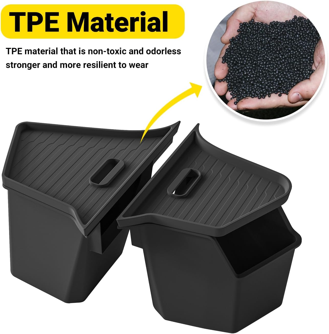 New 2025 2026 Model Y Juniper Rear Trunk Storage Bins with Lids 2PCS Refresh Model Y Rear Trunk Storage Box TPE Waterproof Trunk Organizer for Model Y Juniper Interior Accessories - Image 7