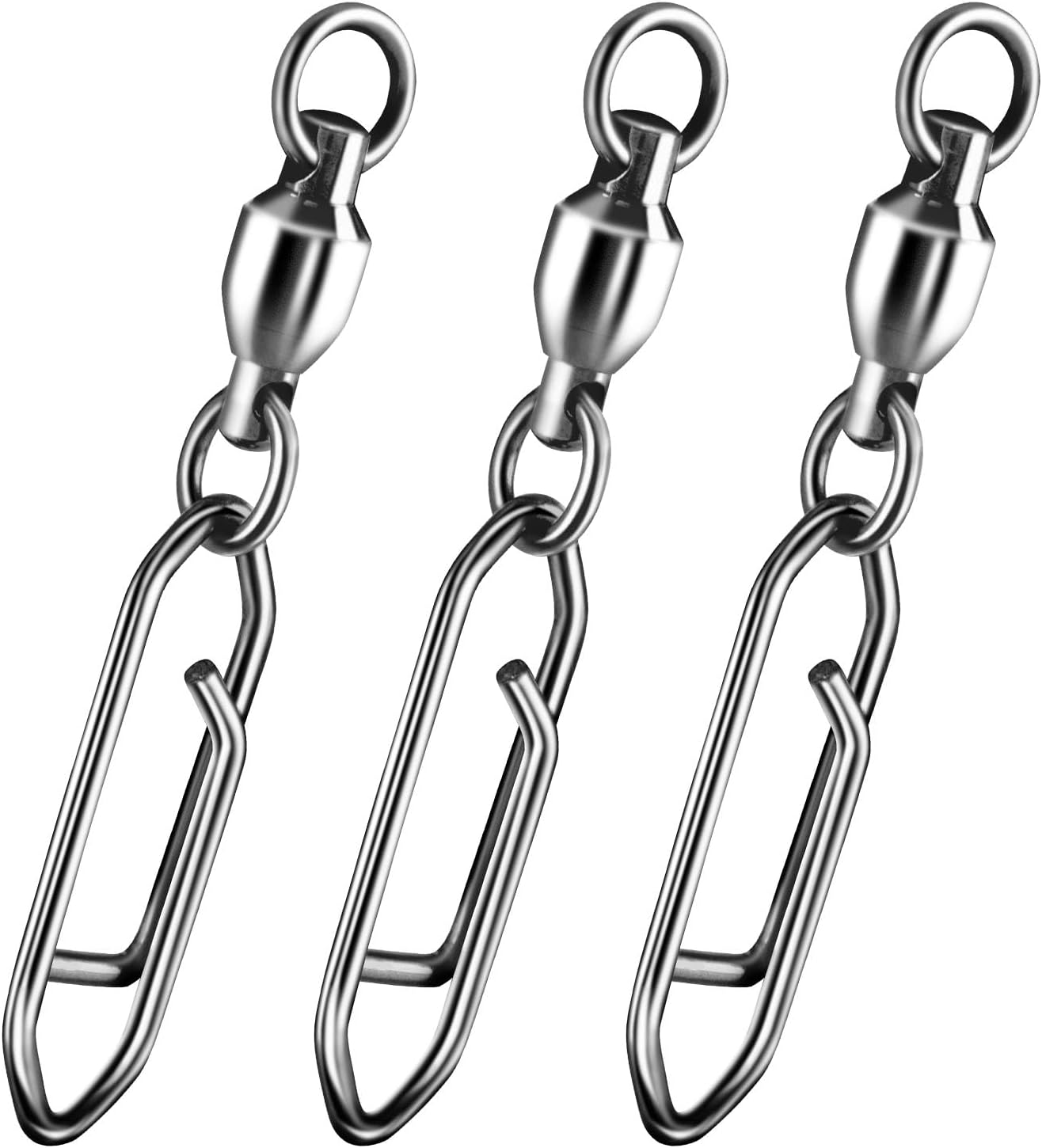 30-Pack Fishing Speed Clips Quick Change Snap Swivels, Ball Bearing Swivel Power Clips Fishing Snap Swivels Freshwater Saltwater Crankbait Popper Lures Quick Snaps Connectors Tackle - Image 1