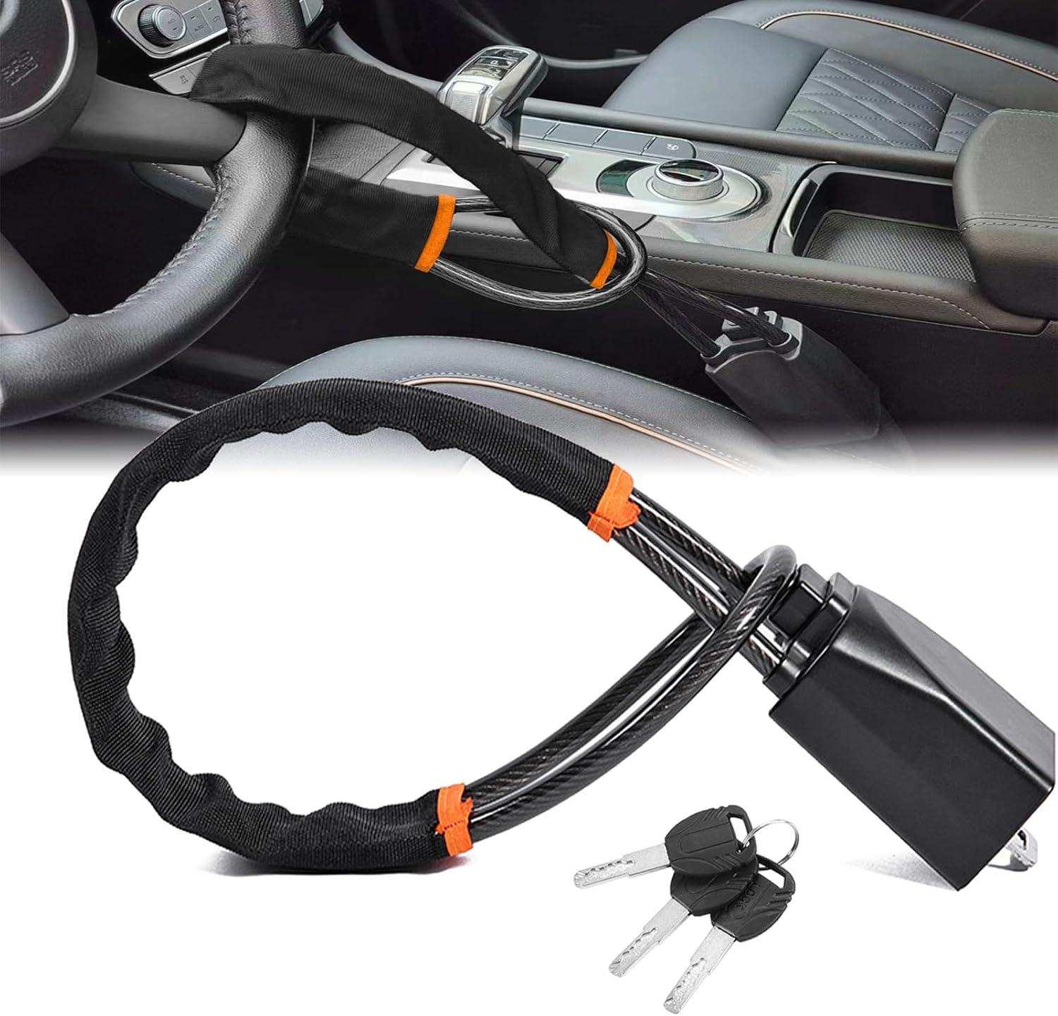 DualGuard Car Steering Wheel & Seat Belt Lock - 17