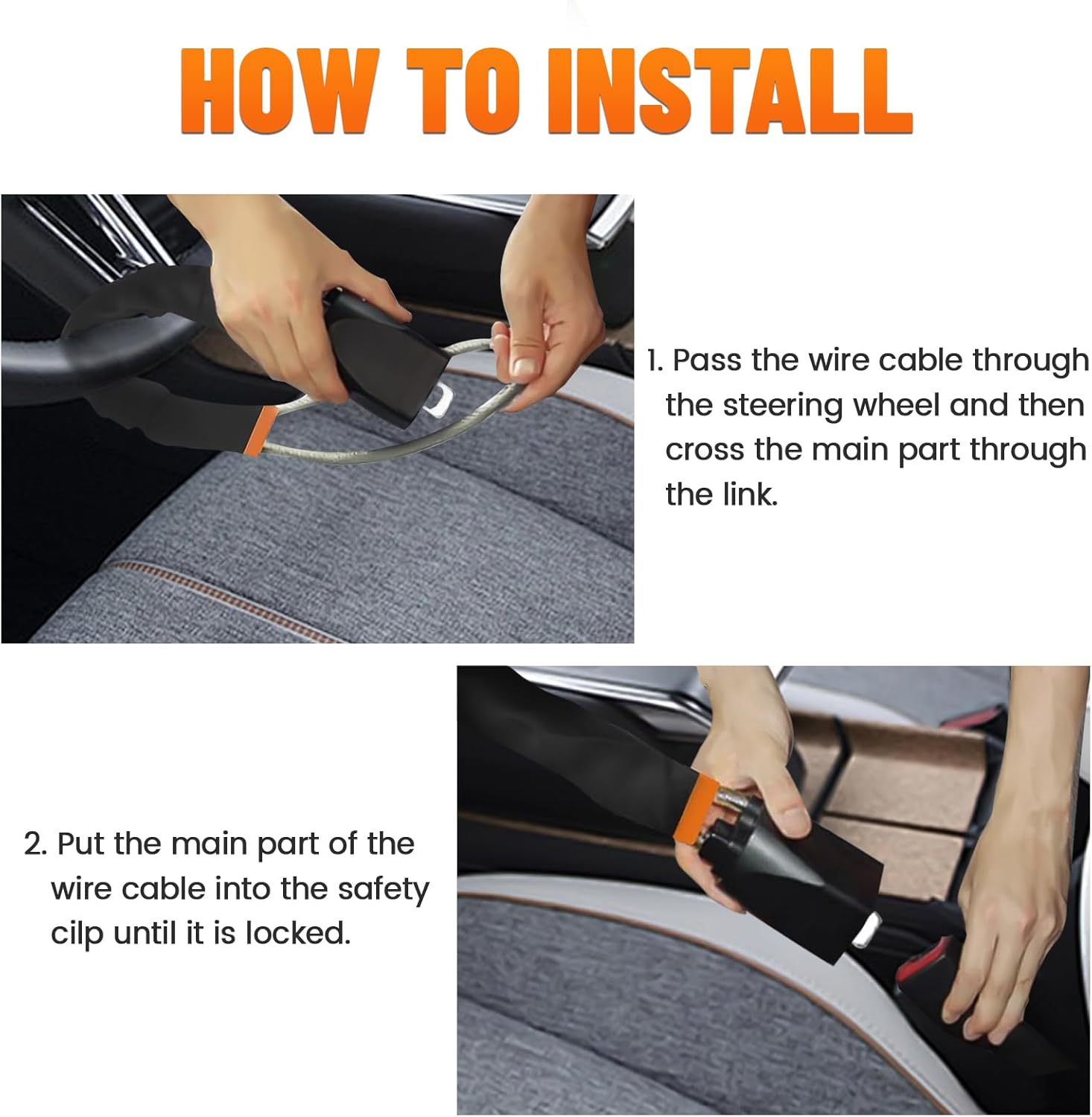 DualGuard Car Steering Wheel & Seat Belt Lock - 17