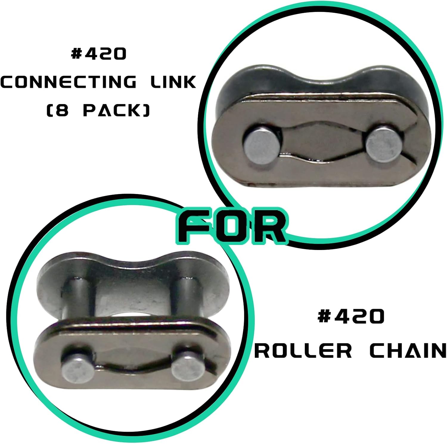 #420 Chain Master Link Carbon Steel Heavy Duty for 50cc 70cc 90cc 110cc 125cc Dirt Bike Quad Buggy Mini Bike Pit ATV Scooter 8pcs - Image 3