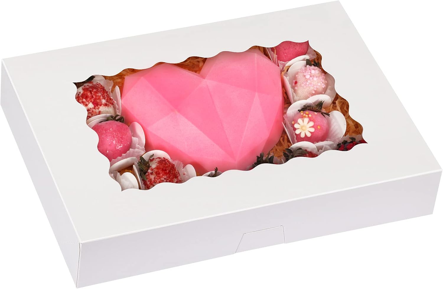 40pcs Cookie Boxes, 14x10x2.5 Inch Auto-Popup Bakery Boxes with Window, for Donuts, Pies, Cakes, Muffins, and Pastries - Image 1