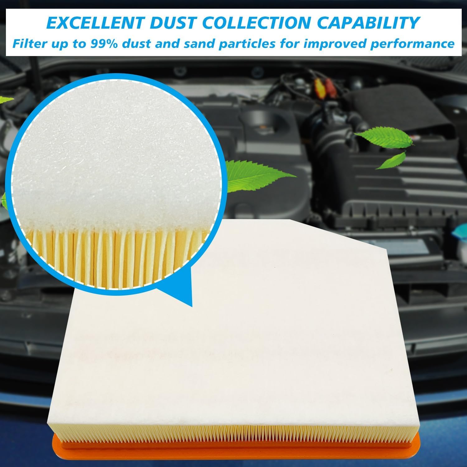 Engine Air Filter JM1219 Fits for 2021-2025 Escalade ESV, 2019-2025 Silverado 1500, 2021-2025 Suburban, 2021-2025 Tahoe, 2019-2025 Sierra 1500, 2021-2025 Yukon XL, for 84121217 A3244C 84121219 - Image 3