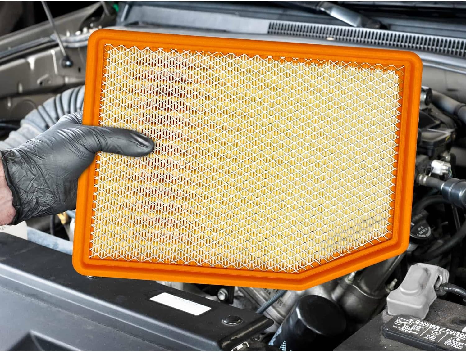 Engine Air Filter JM1219 Fits for 2021-2025 Escalade ESV, 2019-2025 Silverado 1500, 2021-2025 Suburban, 2021-2025 Tahoe, 2019-2025 Sierra 1500, 2021-2025 Yukon XL, for 84121217 A3244C 84121219 - Image 7