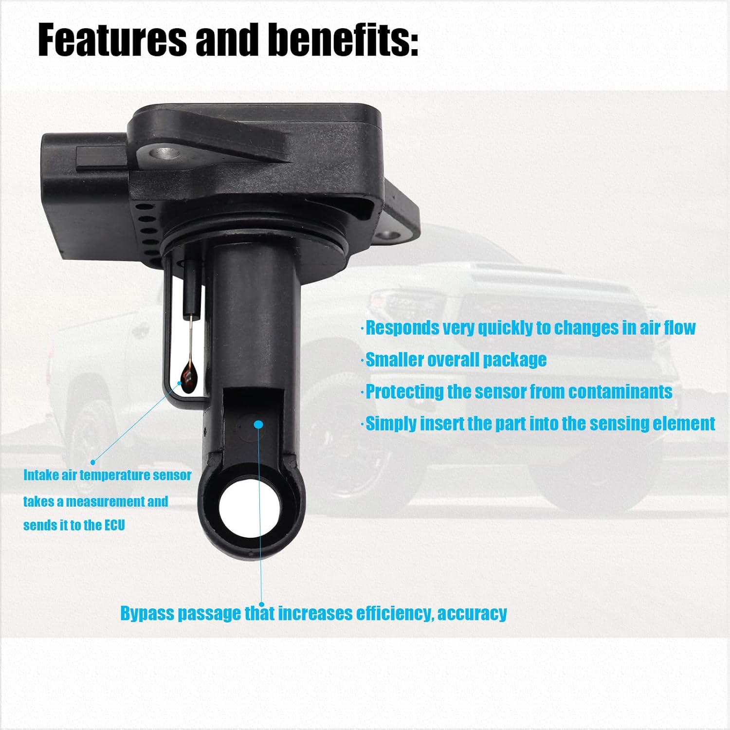 Mass Air Flow Sensor 22204-22010 Compatible with Toyota 02-06 Camry 03-08 Corolla 01-10 Highlander 00-07 4Runner 99-10 Tacoma 3.4L 4.0L 01-05 RAV4 Lexus ES300/RX300 3.0L - Image 3