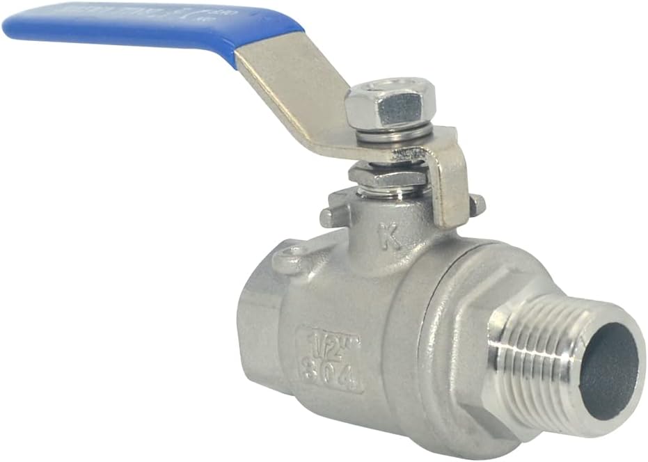 Full Port Ball Valve Male x Female S304 Stainless Steel Heavy Duty for Water, Oil, and Gas,1000WOG (1/2inch) - Image 1