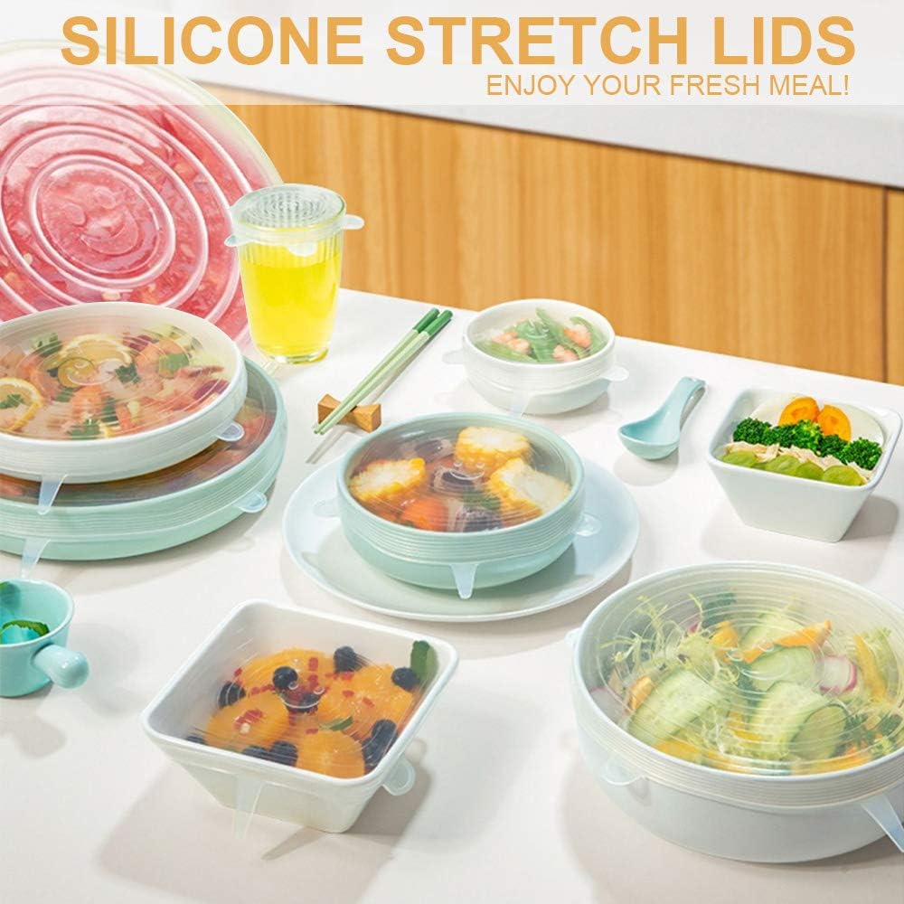 4 Pack Same Size Silicone Stretch Lids, Thicker Reusable Sturdy Silicone Container Cover, Expandable Food Storage Covers, Dishwasher and Freezer Safe, 3.75in(9.5cm) - Image 7