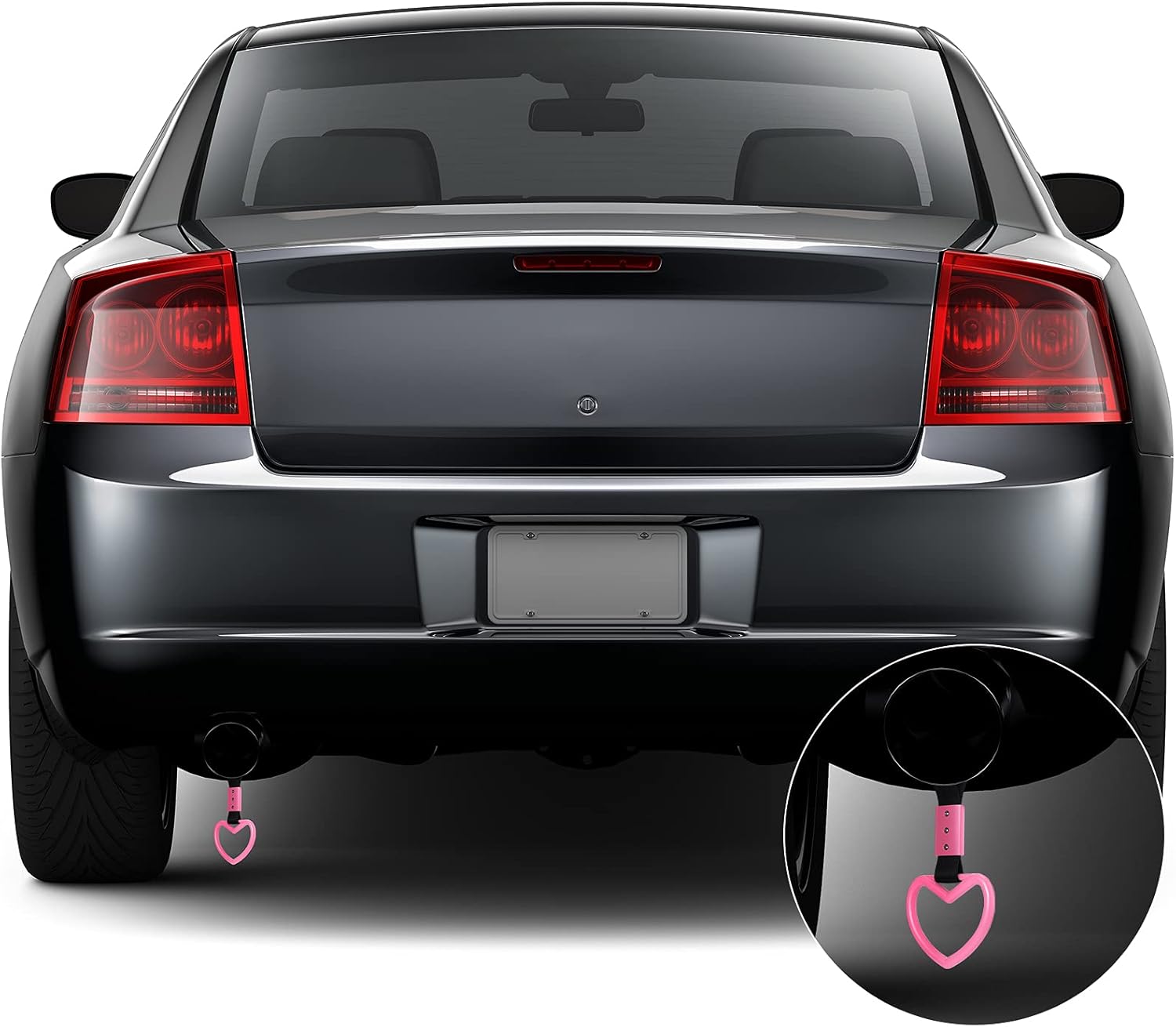 2 Pieces Heart Shaped Car Handle Straps Drift Charm Rear Bumper Warning Ring Decor Subway Bus Broken Heart Handle for Car Interior(Light Pink) - Image 4