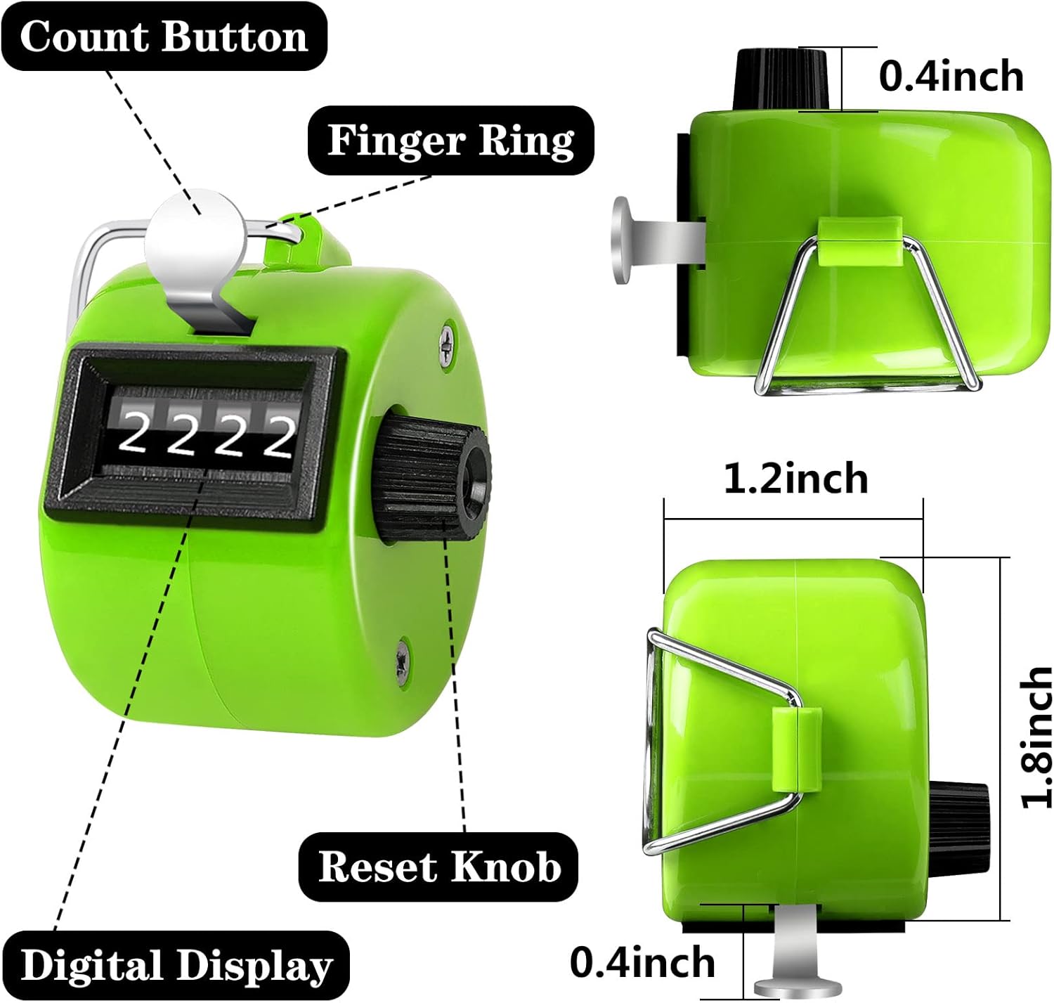 Handheld Mechanical Counter Clicker, 5 Pcs 4-Digital Number Tally Click Counter for School Event Golf Sports Office Stadium - Image 2