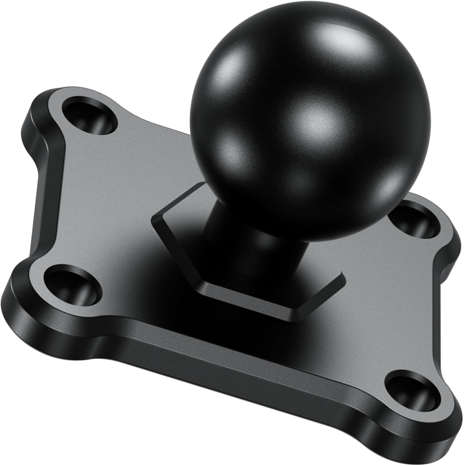 1'' Ball Mount Base with Aluminum Alloy 4-Hole AMPS Square Plate Compatible with RAM Mounts B Size 1 Inch Ball Double Socket Arm - Image 1