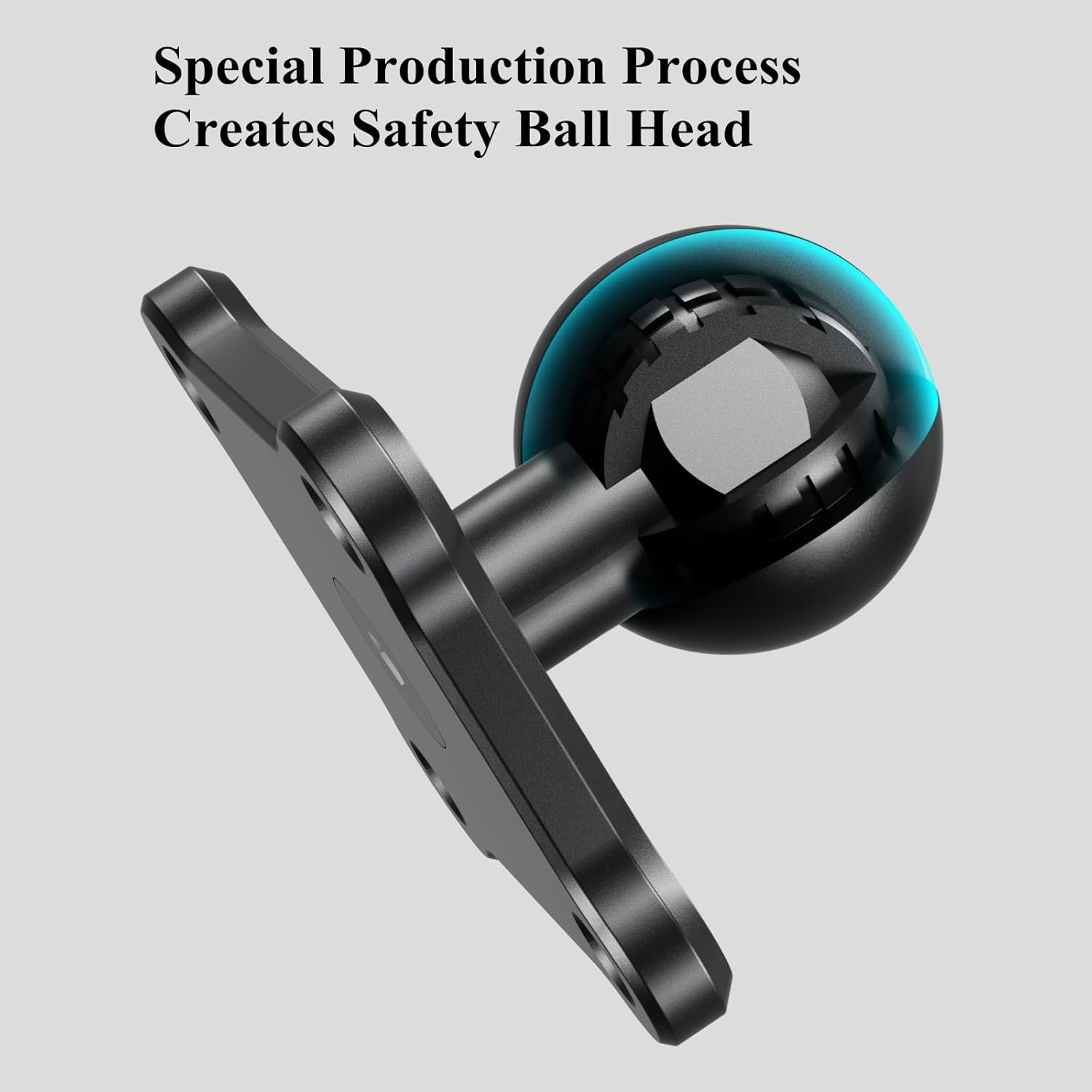 1'' Ball Mount Base with Aluminum Alloy 4-Hole AMPS Square Plate Compatible with RAM Mounts B Size 1 Inch Ball Double Socket Arm - Image 5