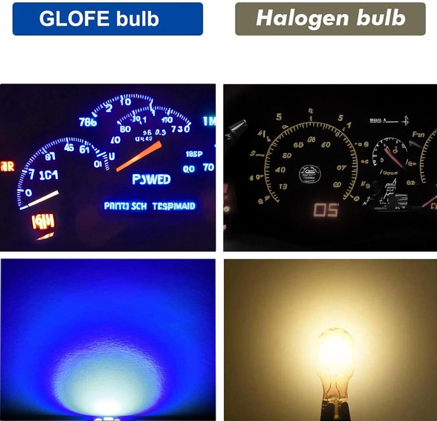T10 194 168 Dash Instrument White LED Light Bulbs Bright Panel Gauge Cluster Dashboard Bulbs 10Pcs/Set (Blue) - Image 3