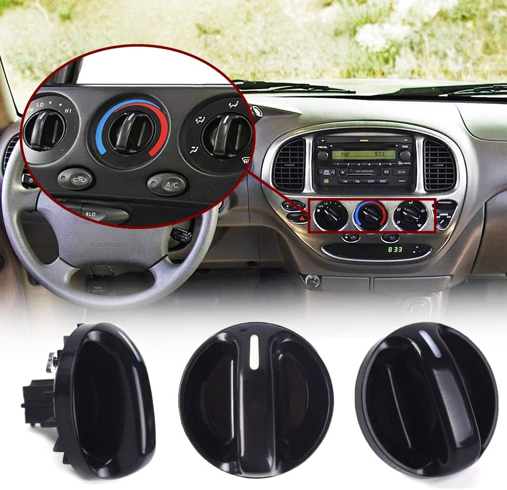 3Pcs Tundra AC Knobs Replacement Compatible with 2000 2001 2002 2003 2004 2005 2006 Toyota Tundra A/C Air Conditioner Heater Blower Fan Control Knob 55905-0C010, 559050C010 - Image 1