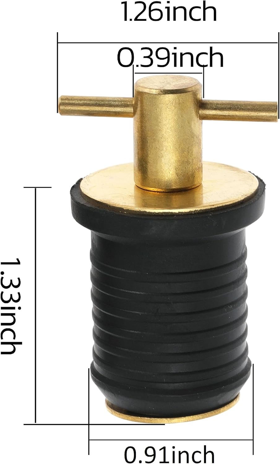 2 Pcs Boat Drain Plug With T Handle - Snap Rubber Plugs With Brass/Stainless Steel Handle - Marine Twist Accessories - Image 2
