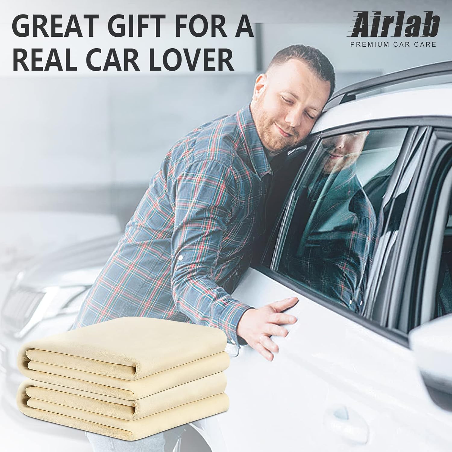 Chamois Cloth for Car 2 Pack Shammy Towel 24'' x 16'' (2.58 sq ft Each) Super Absorbent Car Drying Towel Real Leather Lint Free Streak Free for Car Wash Auto Deng - Image 7