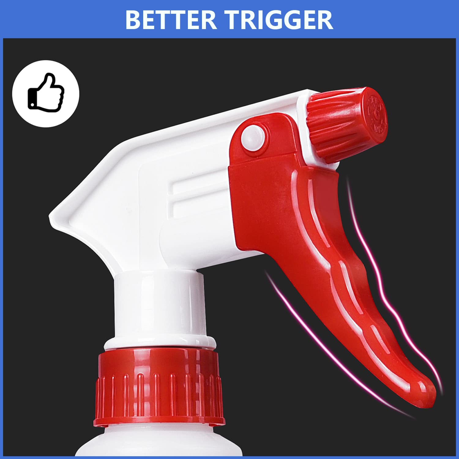 6 Pack Universal Spray Bottle Replacement Nozzle, Mist & Stream Trigger Sprayer for 16oz 24oz 32oz Bottles, Heavy Duty Mister Head Part w/ 10.2 Inch Tube for Cleaning Solutions, Car Deng - Image 5