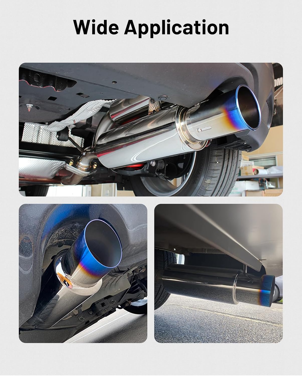 Exhaust Muffler, Stainless Steel Exhaust Tip, Universal 14.6
