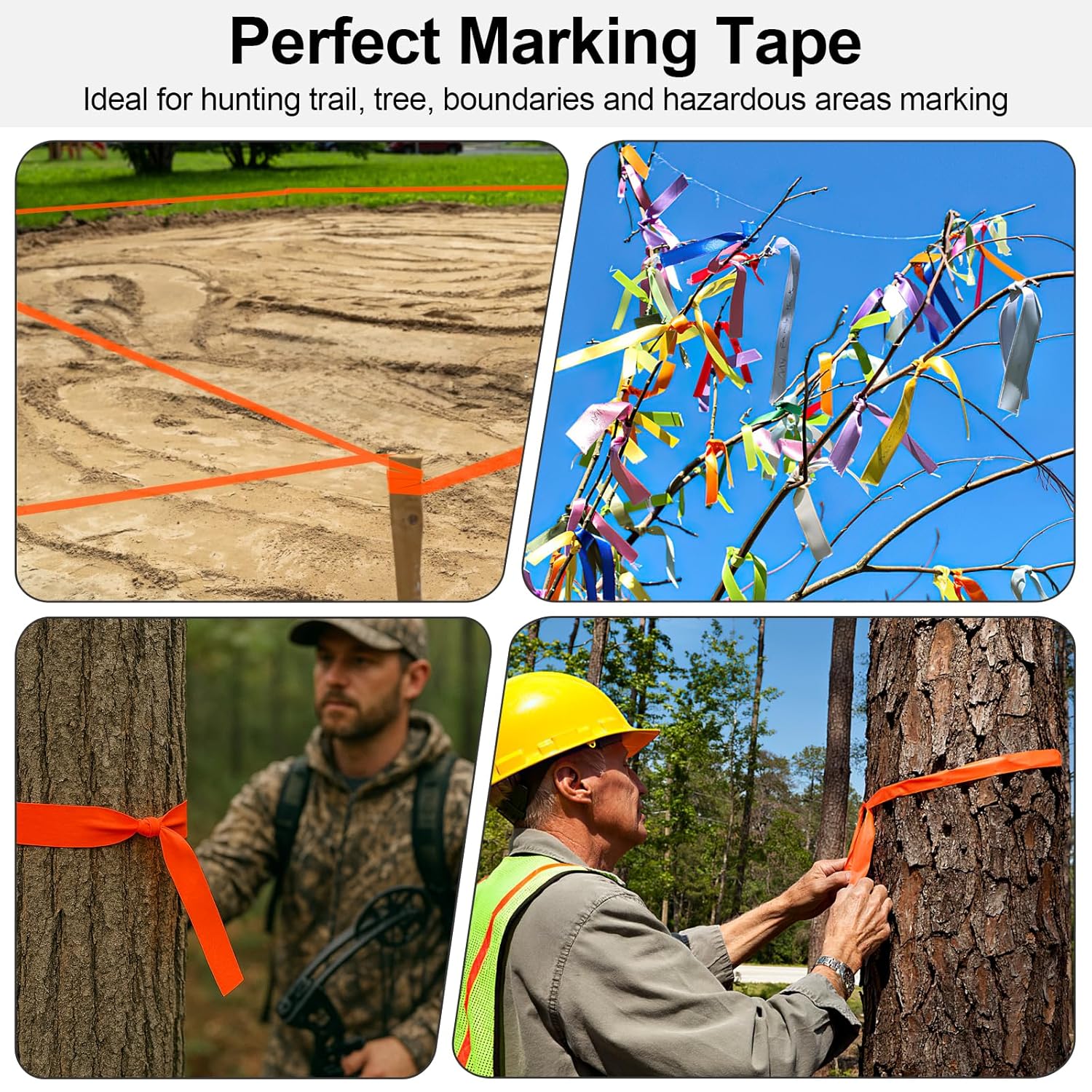 5 Pack Orange Flagging Marking Tape, 1