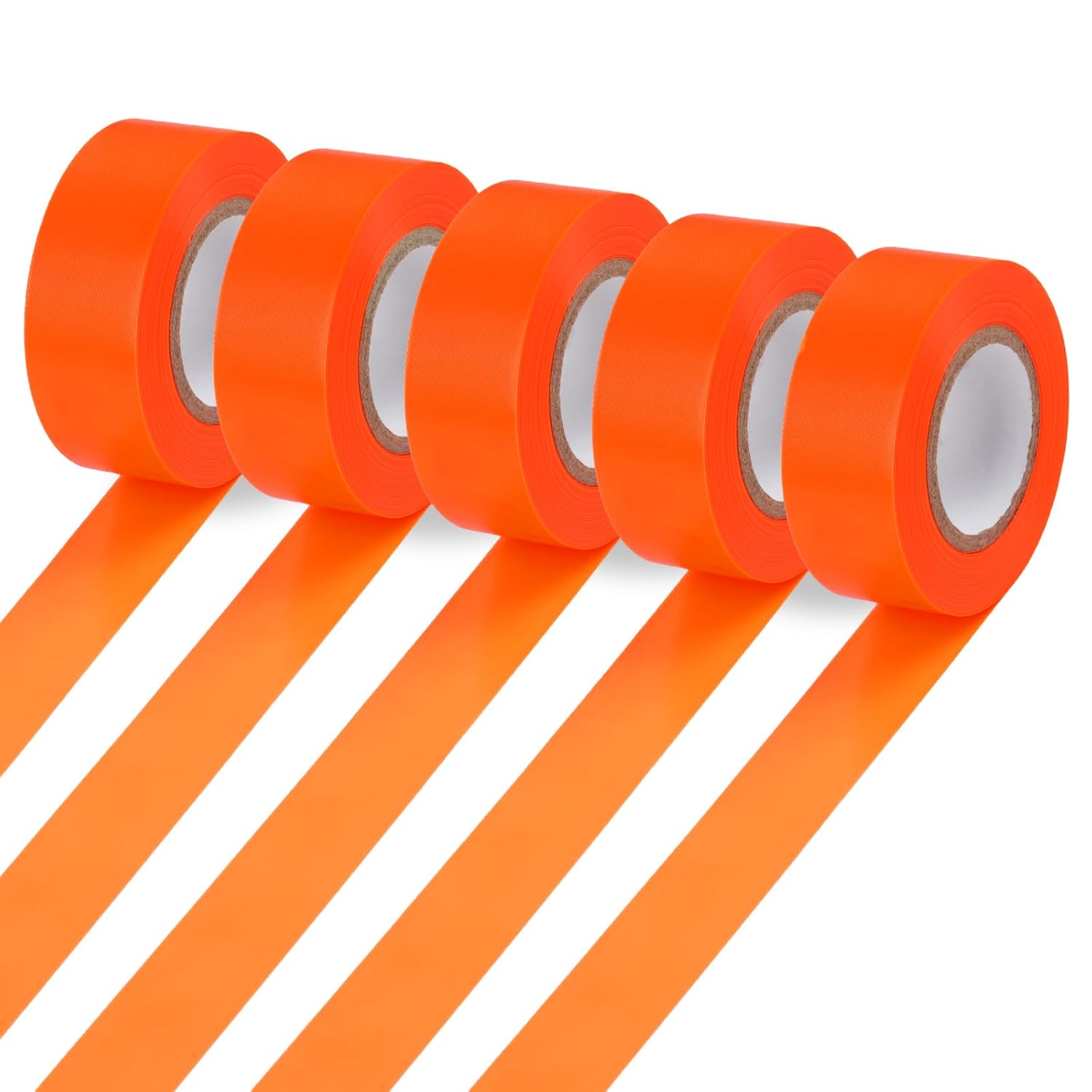 5 Pack Orange Flagging Marking Tape, 1