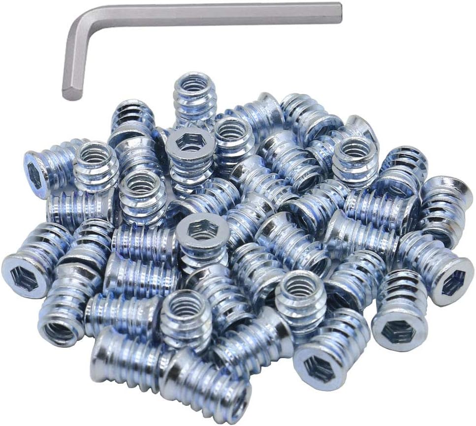 1/4-20 Hex Drive Threaded Inserts for Wood - 40 Pieces - Image 1