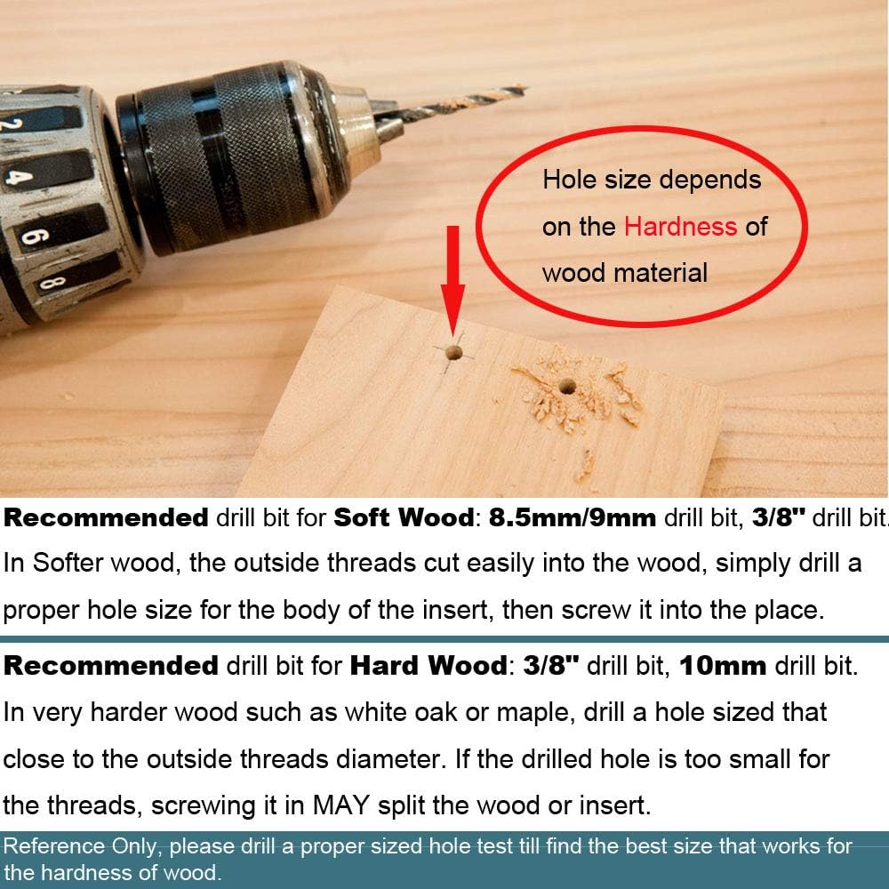 1/4-20 Hex Drive Threaded Inserts for Wood - 40 Pieces - Image 3