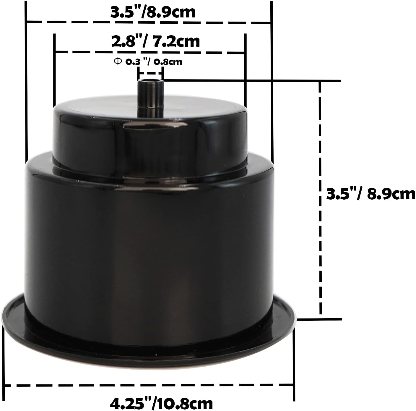 Black Plastic Cup Drink Holder Insert with Drain for Marine Boat RV Camper, 4PCS - Image 3