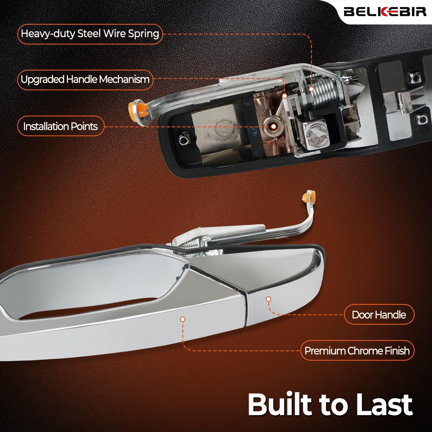Exterior Chrome Door Handle Rear Left Driver Side Compatible with 2007-2014 Chevy Silverado Suburban Avalanche Tahoe, GMC Sierra Yukon, Cadillac Escalade Replace 15915659, 20954849, 22738725, 25890289 - Image 5