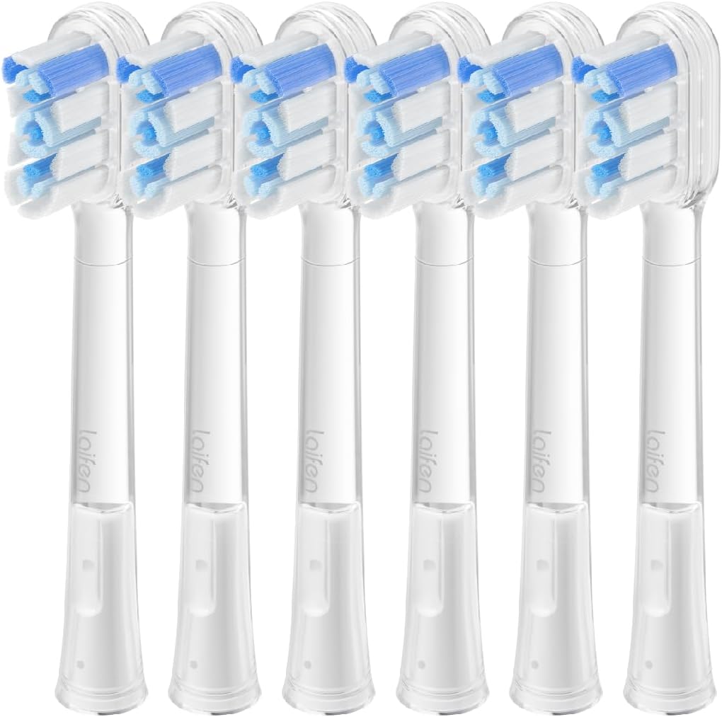 Cushioned Toothbrush Heads 6 Pack, New 2025 Version Replacement Heads Compatible with Wave/Wave Special Electric Toothbrush (Super-Clean) - Image 1