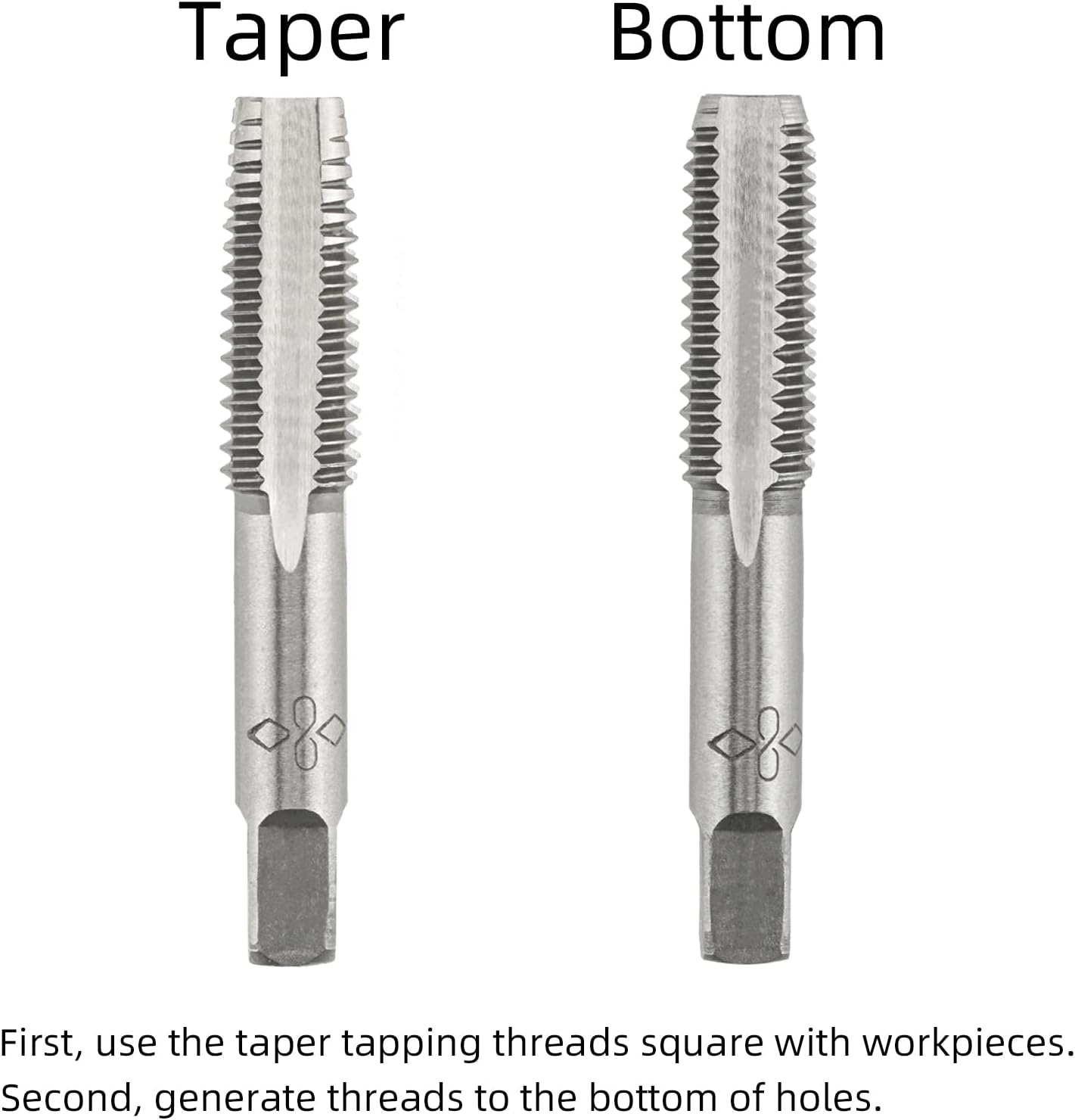 M10 X 1.5 Metric Hand Tap, Right Hand M10 X 1.5mm Threading Hand Tap 1Pair - Image 2