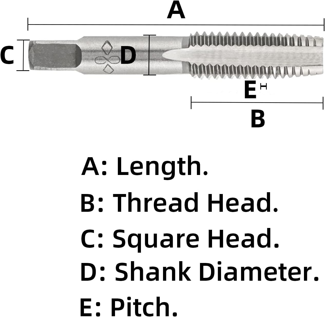 M10 X 1.5 Metric Hand Tap, Right Hand M10 X 1.5mm Threading Hand Tap 1Pair - Image 3